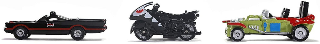 Jada Toys DC Comics Batman: The Classic TV Series 1.65" Nano 3-Pack Die-cast Cars, Toys for Kids and Adults