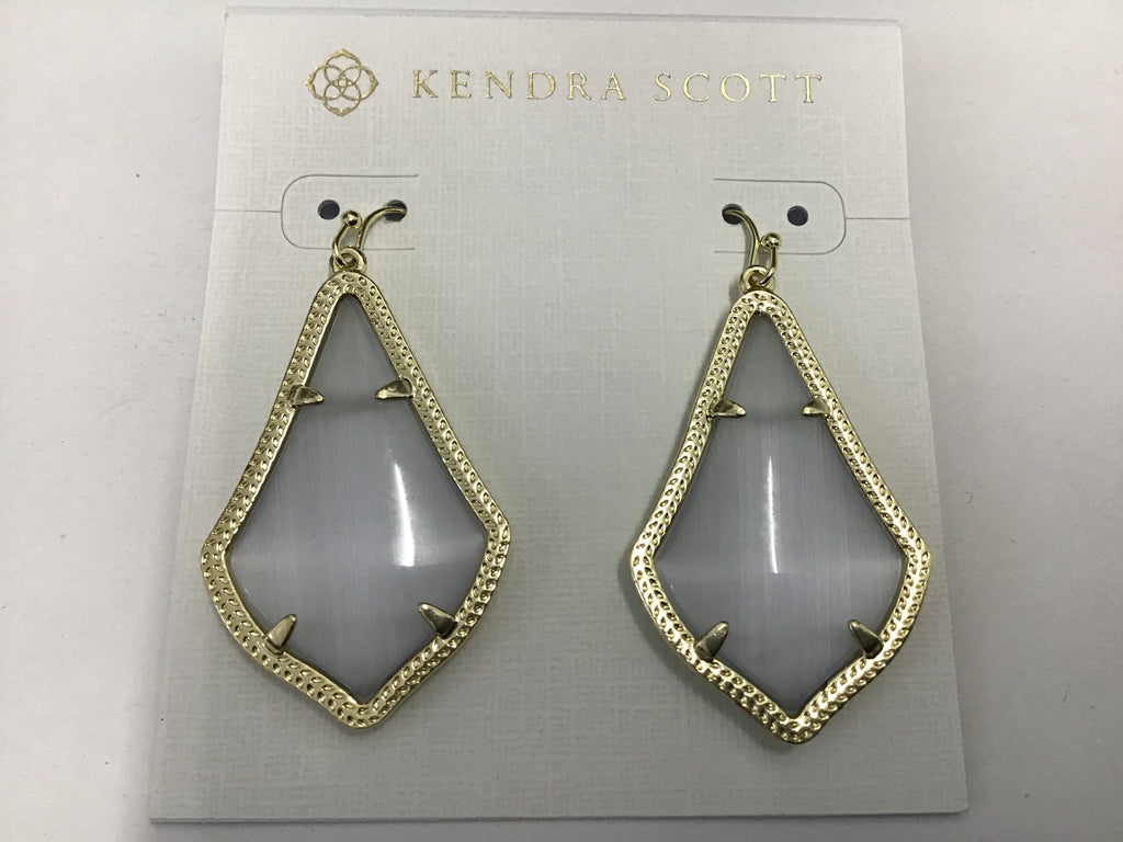 Kendra Scott Signature Alex Earring in Gold Plated and Slate Glass