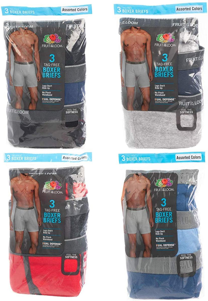 Fruit Of The Loom, 12 Pack Random, Mens Underwear, Underwear for Men, Cotton Underwear, Boxer Briefs with Fly, Tag Free