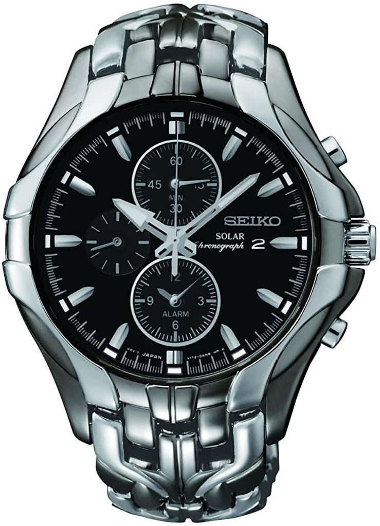 Seiko Men's SSC139 Excelsior Gunmetal and Silver-Tone Stainless Steel Solar Watch