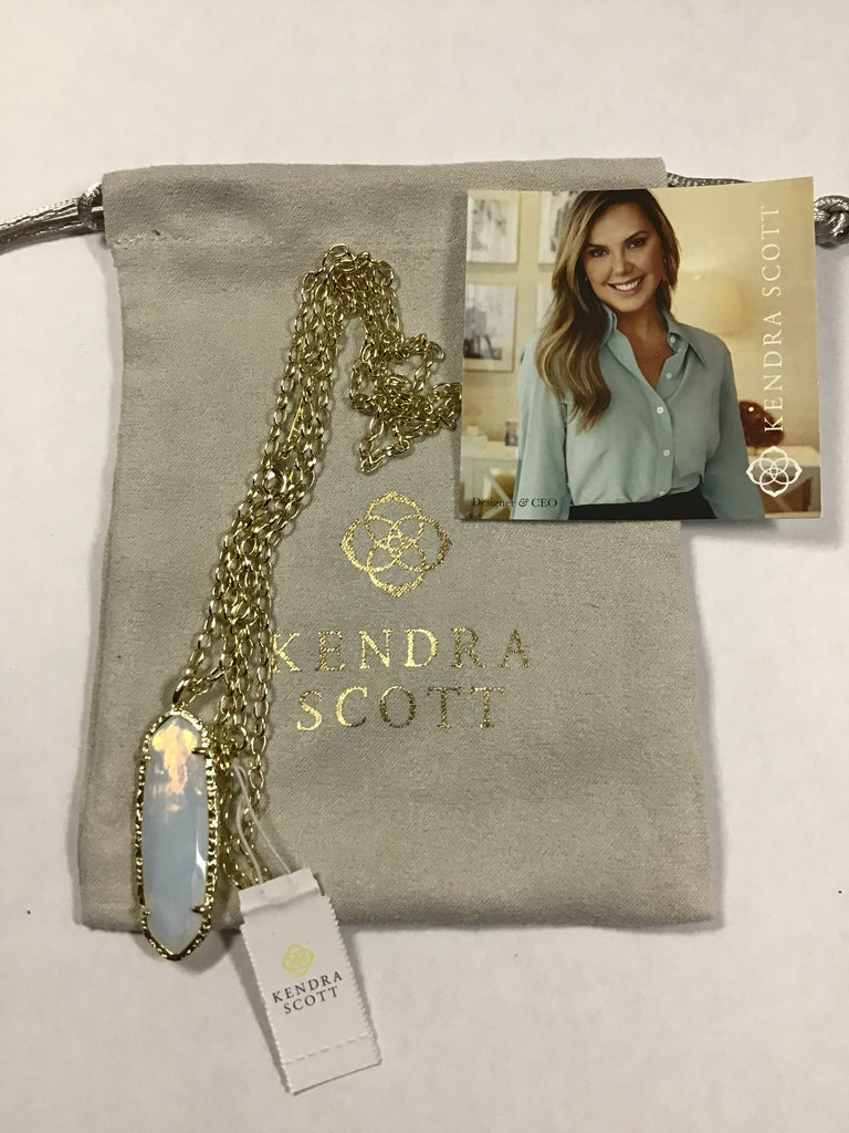 Kendra Scott Women's Long Pendant Necklace, Gold Opalite Illusion