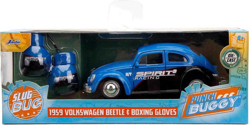 Punch Buggy 1:32 Scale 1959 Volkswagen Beetle Die-cast Car with Mini Gloves Accessory (Blue), Toys for Kids and Adults