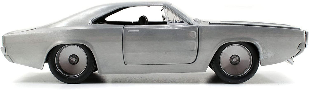 Fast & Furious 1:24 Dom's 1968 Dodge Charger R/T Die-cast Car Bare Metal, Toys for Kids and Adults, 97336