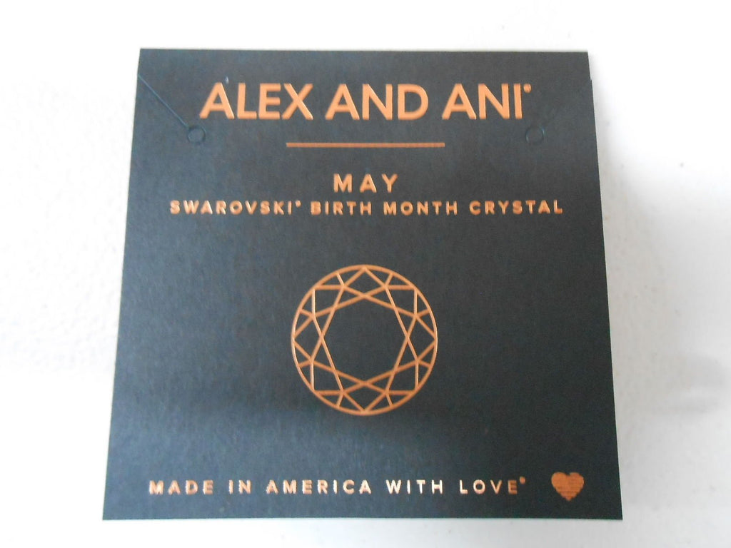 Alex and Ani May Birthstone Emerald Swarovski Crystal Bracelet Silver NWTB & C