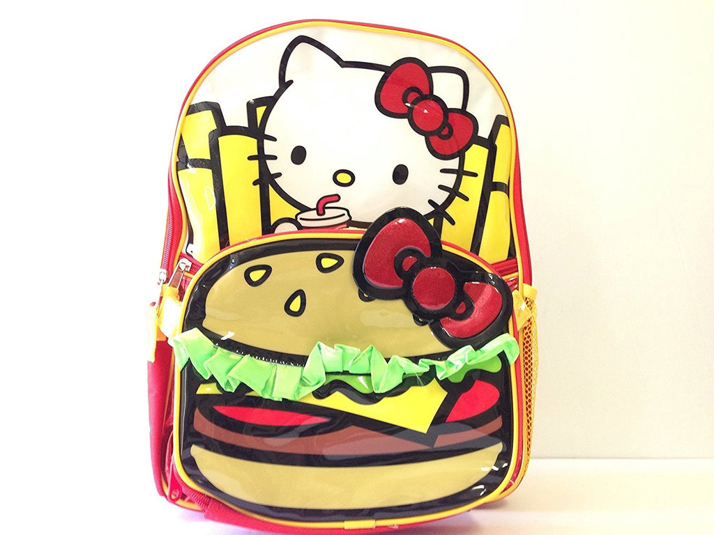 Limited Edition Hello Kitty Hamburger Large Backpack with Matching Lunch Bag