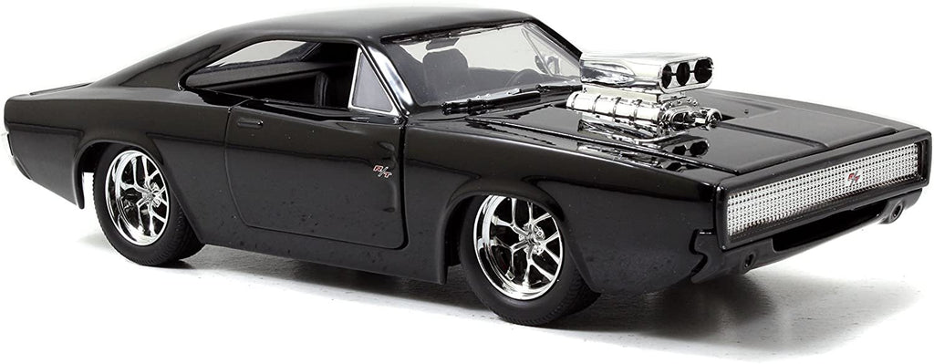 Jada Toys Fast & Furious Dom & Dodge Charger R/T, 1:24 Scale Build n' Collect Die-Cast Model Kit with 2.75" Die-Cast Figure, Black