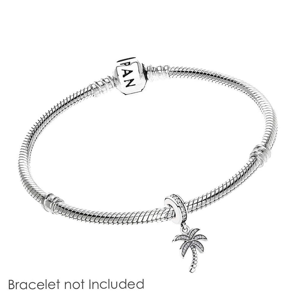 Pandora Sparkling Palm Tree Silver Dangle Charm 791540CZ