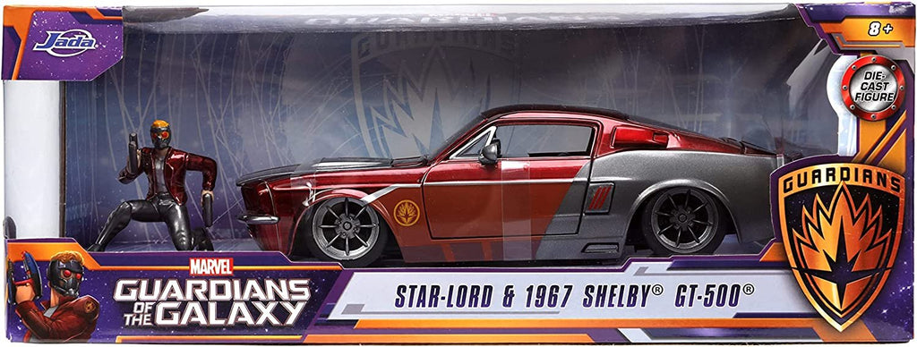 Jada Toys Marvel Guardians of The Galaxy 1:24 1967 Shelby GT500 Die-cast Car with 2.75" Star-Lord Figure
