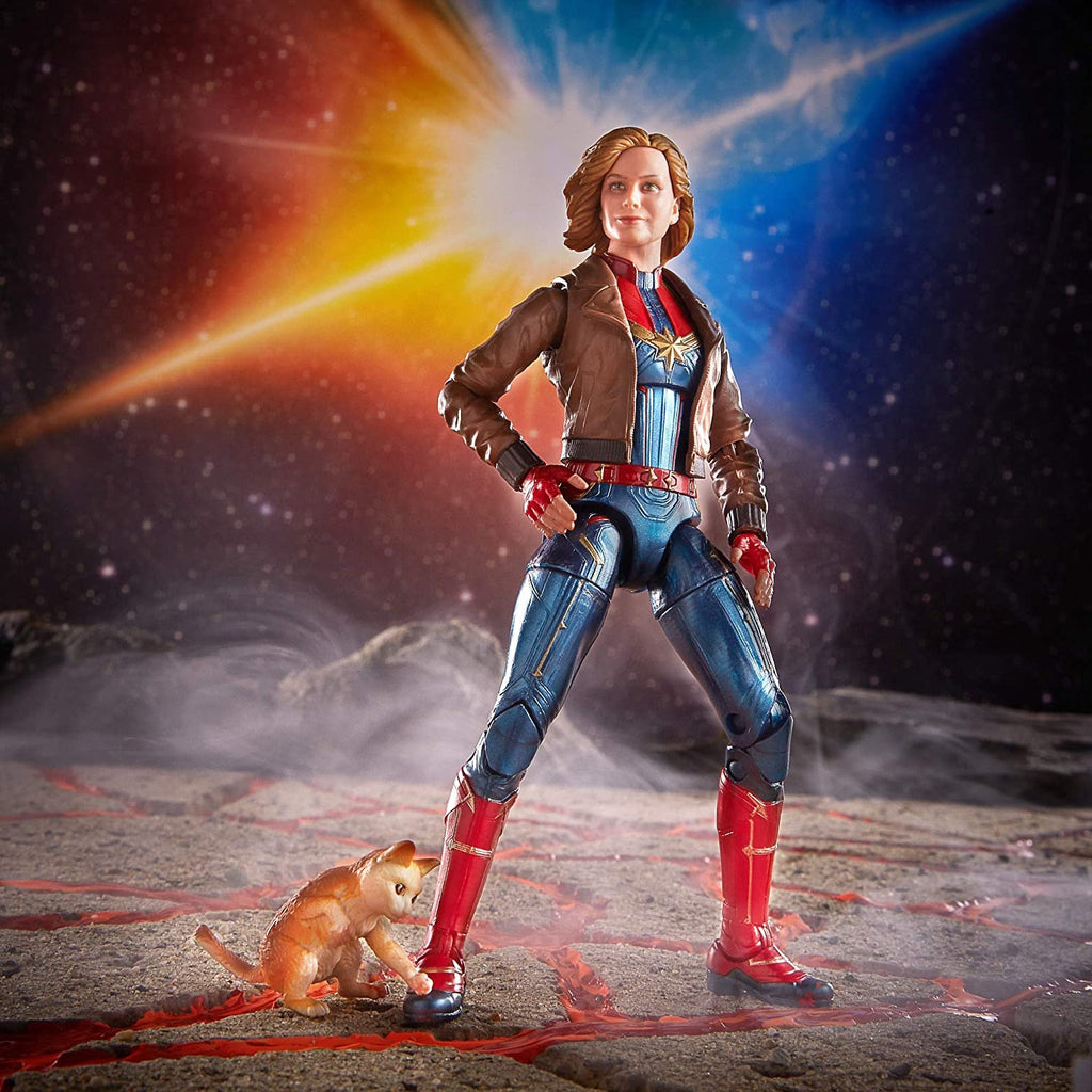 Marvel Captain Marvel 6-inch Legends Captain Marvel in Bomber Jacket Figure for Collectors, Kids, and Fans