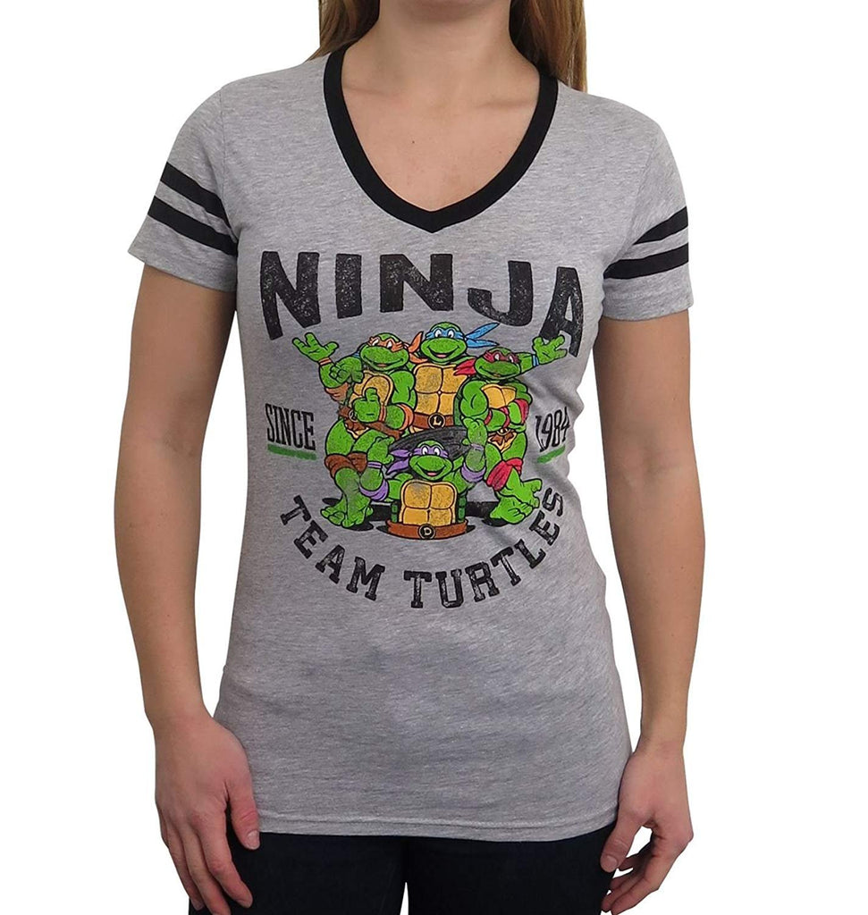 Teenage Mutant Ninja Turtles Team Turtles Varsity V-Neck Juniors T-Shirt
