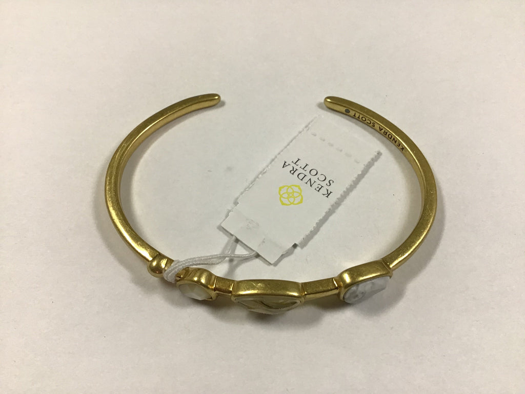 Kendra Scott Ivy Cuff Bracelet, Vintage Gold White Mix