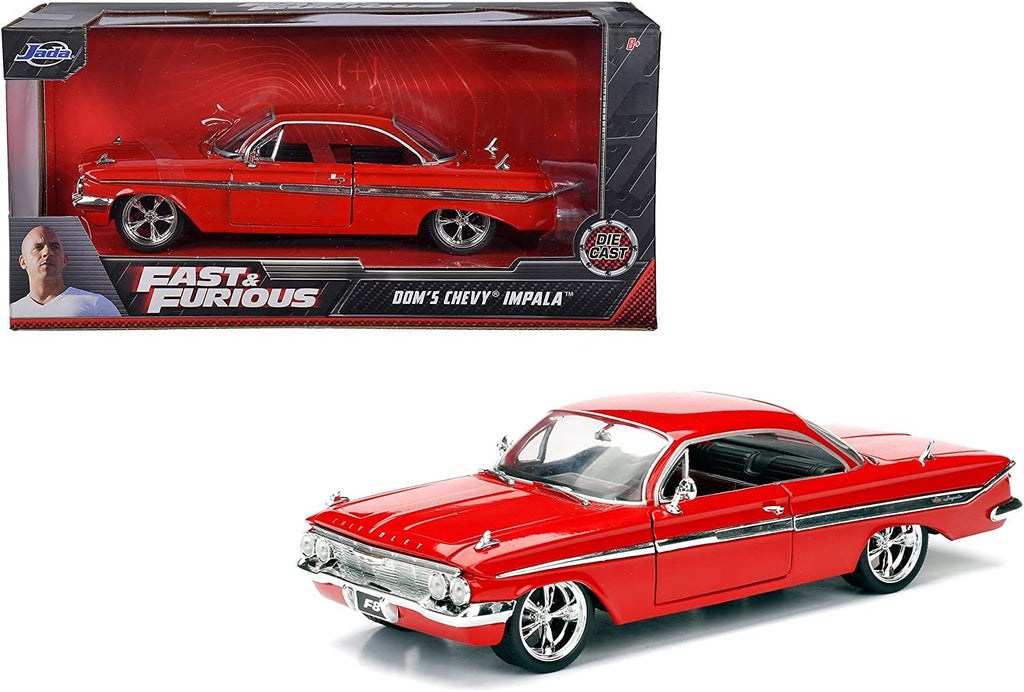 Jada Toys Fast & Furious 8 1:24 Diecast - Dom's Chevy Impala Vehicle , Red
