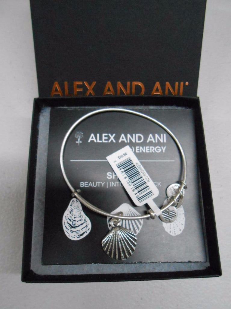Alex and Ani Womens Sea Shell Charm Bangle