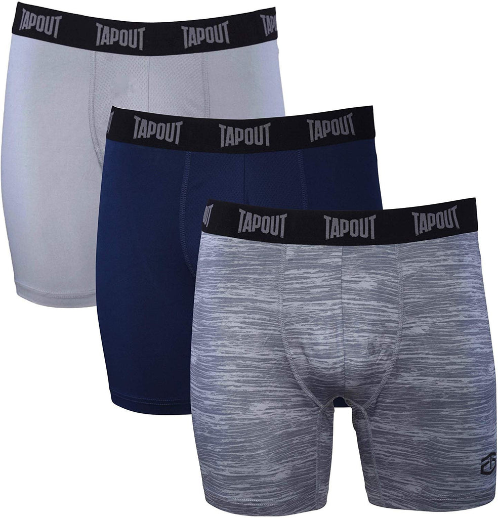 TapouT Mens Performance Boxer Briefs - 12-Pack Athletic Fit Breathable Tagless Underwear S-5XL Regular or Plus Size