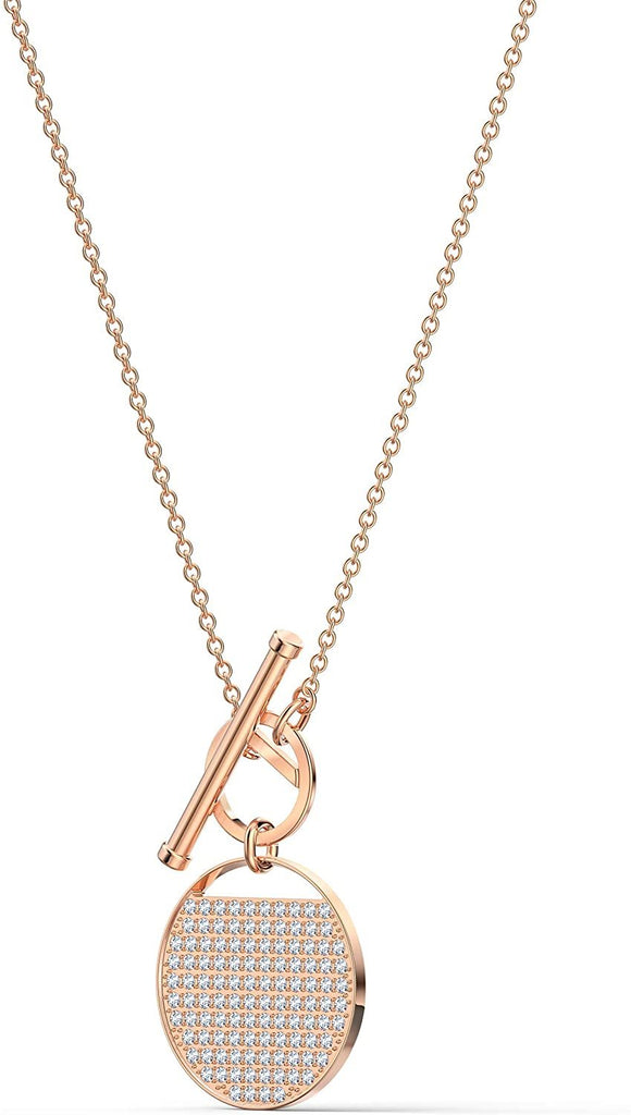 SWAROVSKI Women's Ginger Rose-Gold Tone Finish Necklace & Earrings Clear Crystal Jewelry Collection