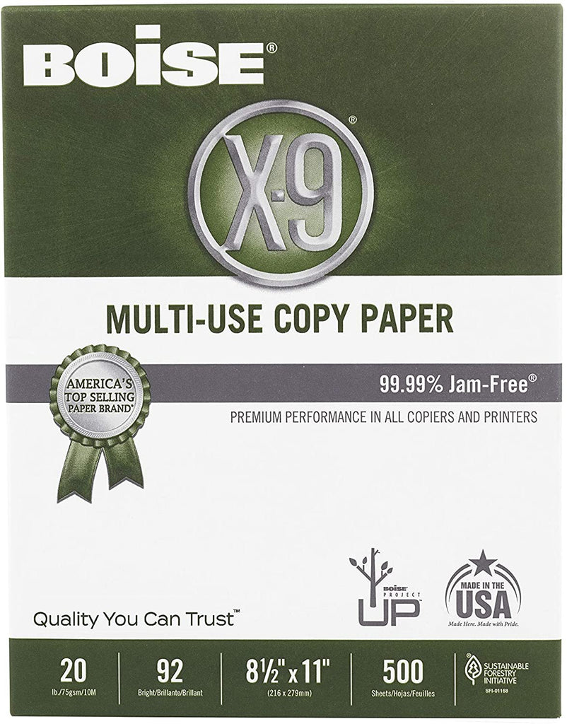 Boise Paper X-9 Multi-Use Copy Paper - 3 Ream (1,500 Sheets) | 8.5" x 11" Letter | 92 Bright White - 20 lb.