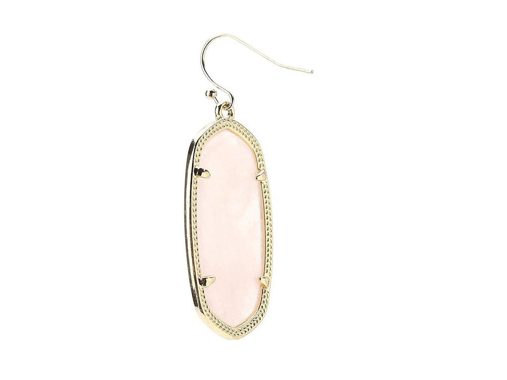 Kendra Scott Signature Elle Earrings in Gold Plated and Rose Quartz