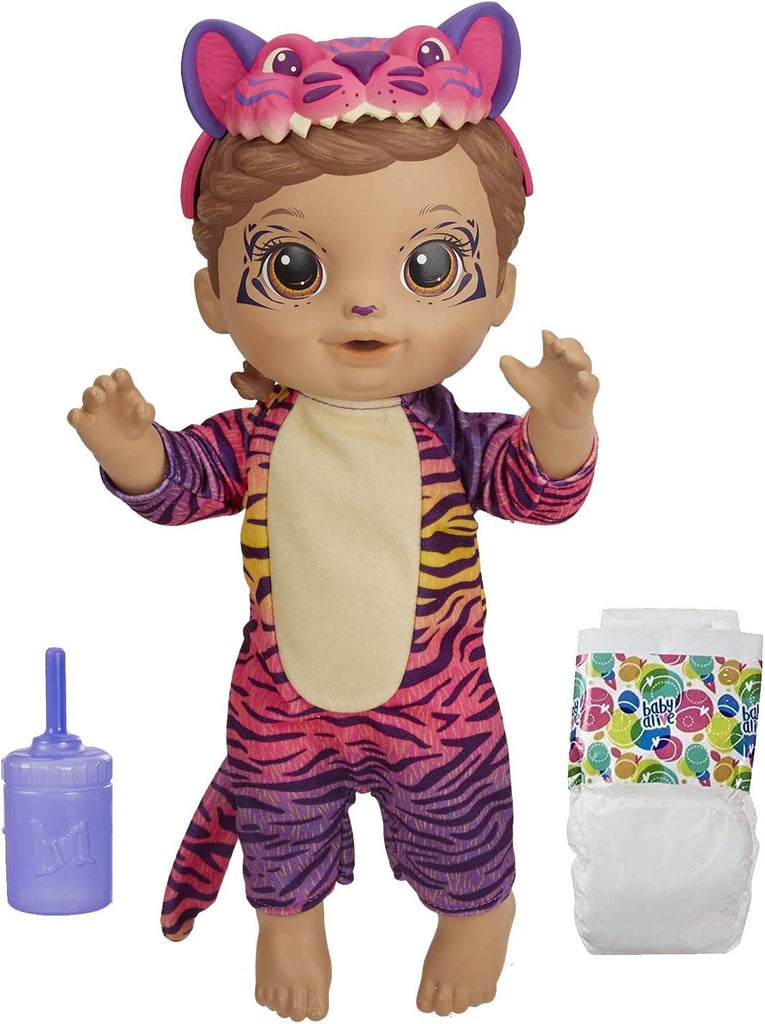 Baby Alive Rainbow Wildcats Doll, Tiger, Accessories, Drinks, Wets, Tiger Toy for Kids Ages 3 Years and Up, Brown Hair (Amazon Exclusive)
