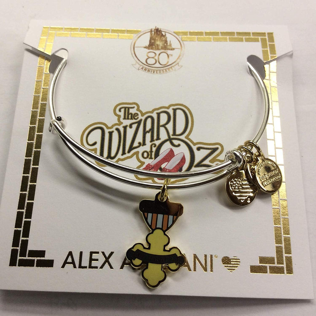 Alex and Ani Wizard of Oz, Courage Bangle Bracelet, Two-Tone Shiny Silver One Size