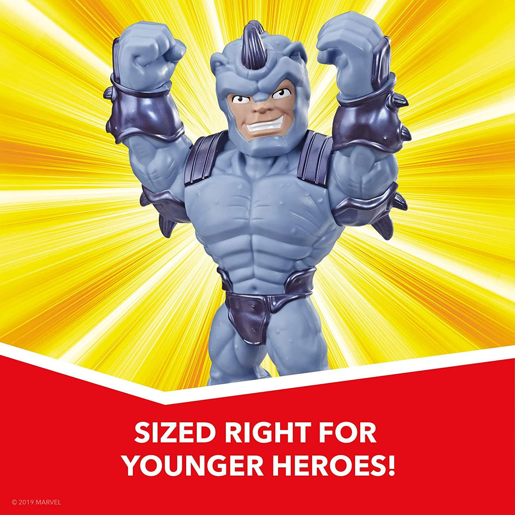 Playskool Heroes Mega Mighties Marvel Super Hero Adventures Web Warriors 3 Pack, Spider-Man, Kid Arachnid, Marvel’s Rhino, 10" Figures, Kids Ages 3 & Up