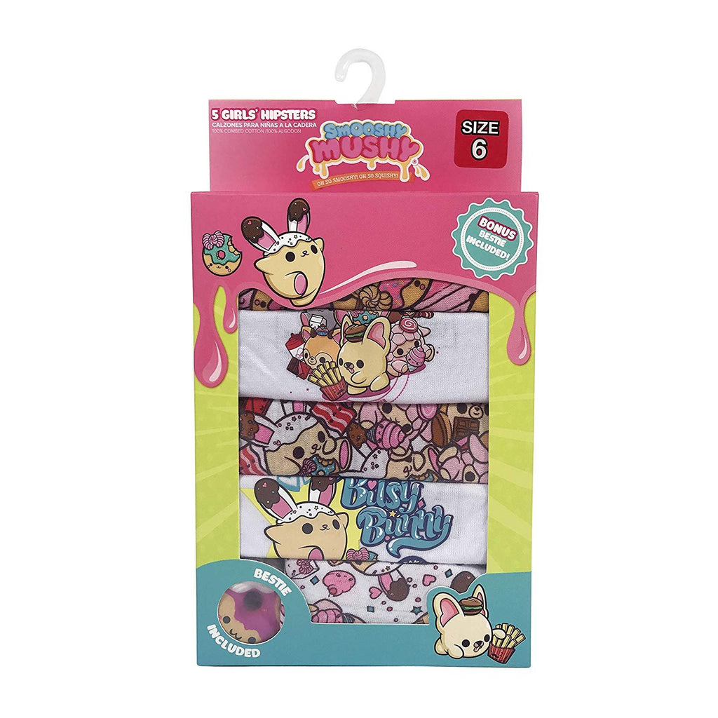 Handcraft Girls' Smooshy Mushy 7 Panties 5-Pack with Toy in Box