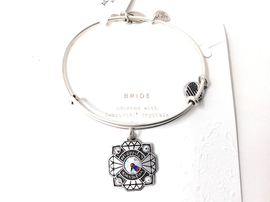 Alex and Ani Womens Bride EWB Bangle Bracelet, Rafaelian Silver, Expandable