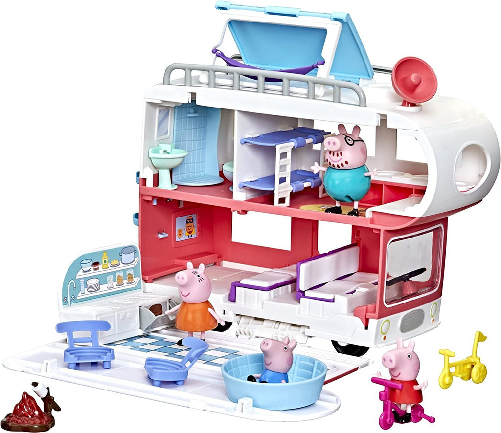 Peppa Pig Peppa’s Adventures Peppa’s Family Motorhome Preschool Toy, Vehicle to RV Playset, Plays Sounds and Music, Ages 3 and up