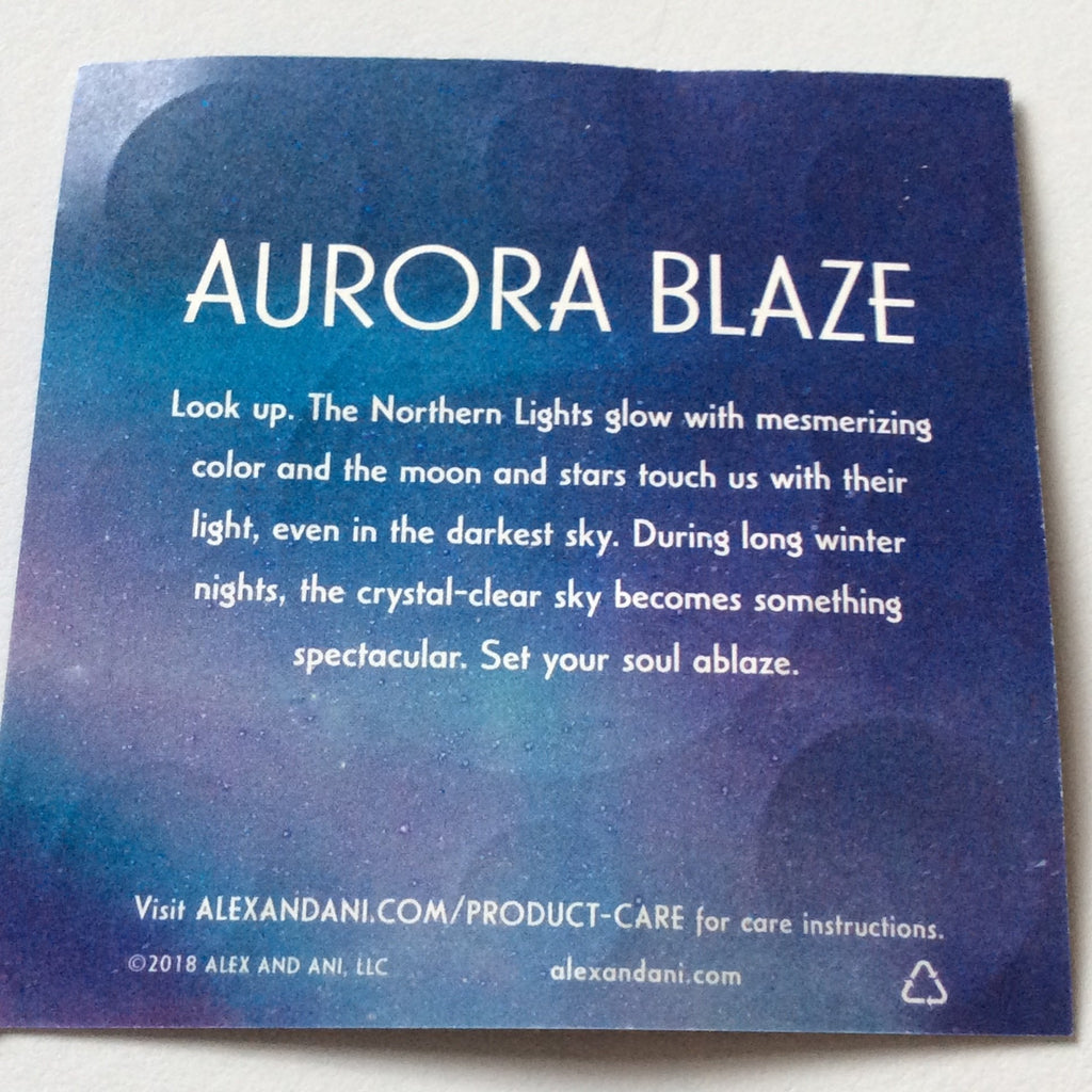 Alex and Ani Aurora Bangle Bracelet Metallic Hazel Tag Box Card