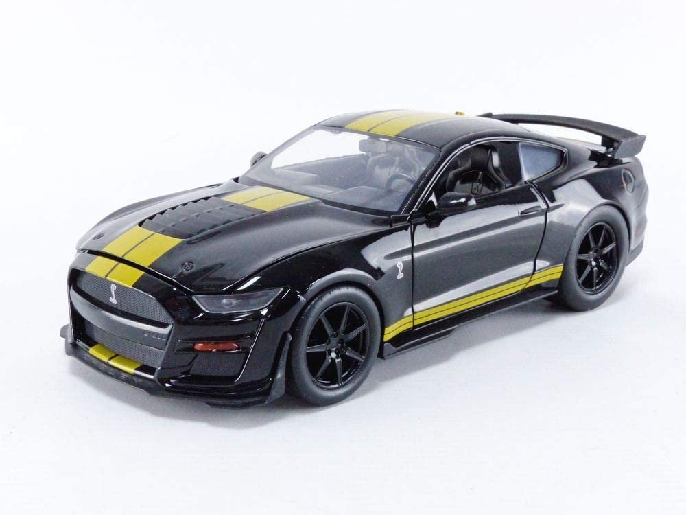 Jada Toys Bigtime Muscle 1:24 2020 Ford Mustang Shelby GT500 Die-cast Car Black Gold, Toys for Kids and Adults