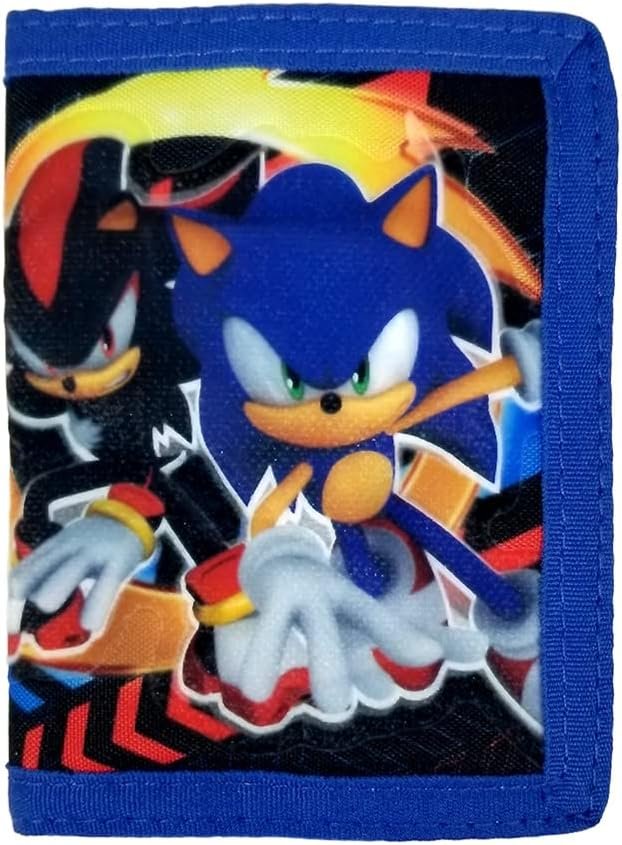 Sonic the Hedgehog Team Trifold Nylon Walletn, Water Resistant