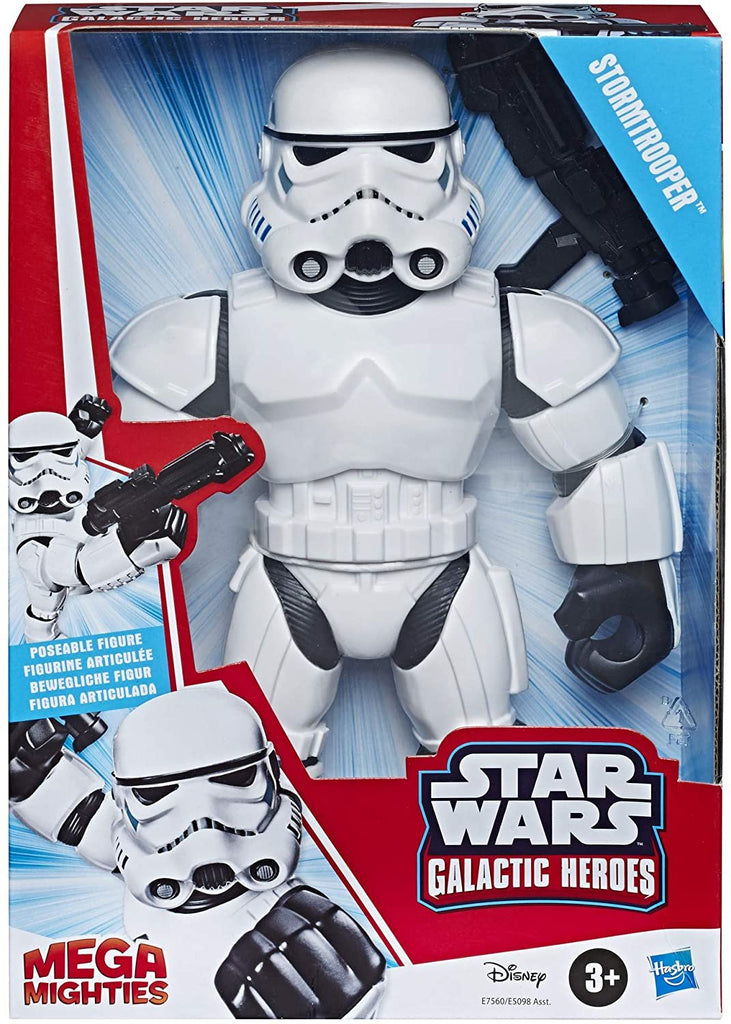 Star Wars Galactic Heroes Mega Mighties Stormtrooper 10" Action Figure with Blaster Accessory, Toys for Kids Ages 3 & Up