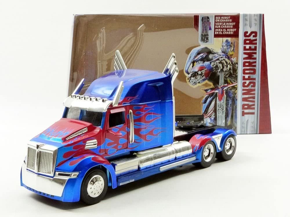 Jada Toys Metals Transformers Optimus Prime 1:24 Diecast Vehicle Blue and Red