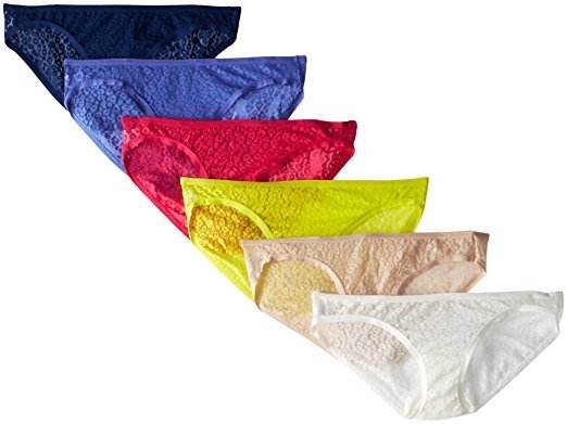 Fruit of the Loom Ladies Lace Bikinis Panties 6 PACK Sizes 5-10 NEW