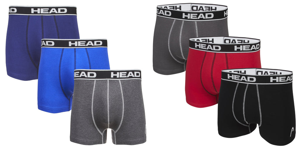 HEAD Mens Boxer Briefs Athletic Fit Underwear 3-Pack Stretch Cotton/Spandex S-2X