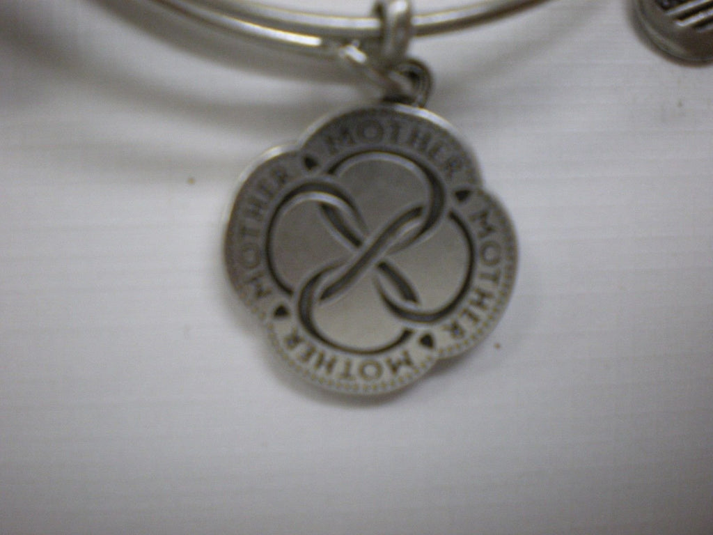 Alex and Ani Mom And Daughter Infinite Connection Set of Two Rafaelian Silver Bangle Bracelet