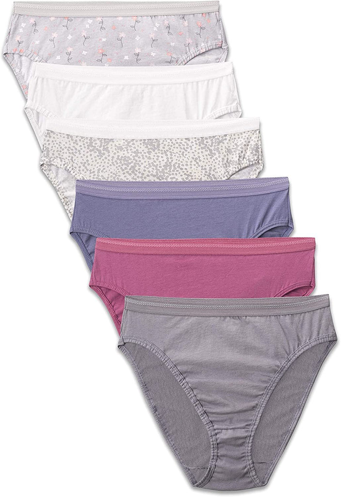 Fruit of the Loom Women's Tag Free Cotton Hi Cut Panties (Regular & Plus Size)