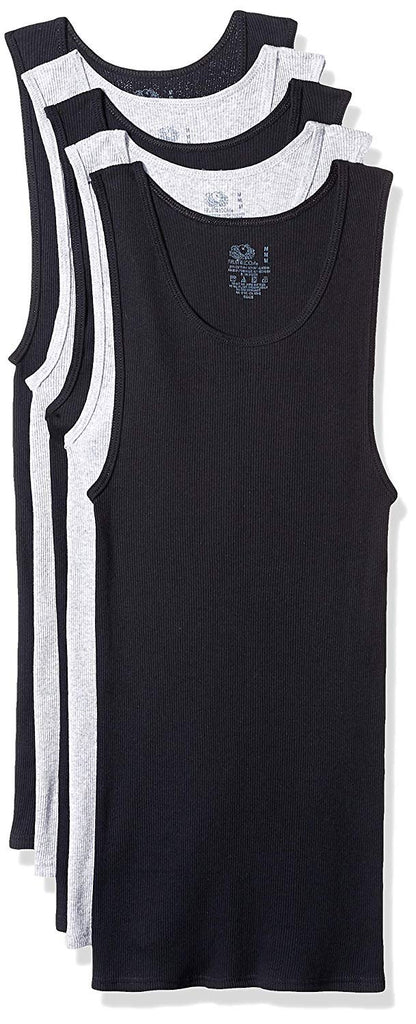 Fruit of the Loom Men's Black/Gray A-Shirts