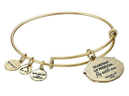 Alex and Ani Guardian of Freedom Charm Bangle Rafaelian Gold Finish Bracelet, A14EB88RG