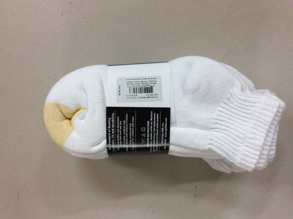 GOLD TOE Men's ANKLE Socks 6-PAIR White Cotton Blend Sock Size 10-13 NEW