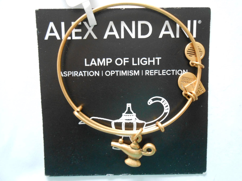 Alex and Ani Lamp Of Light Charm Bangle in Rafaelian Gold CBD13AWRG