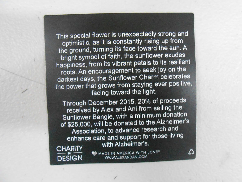 Alex and Ani Charity By Design Sunflower Bracelet Rafaelian Gold NWTB&C