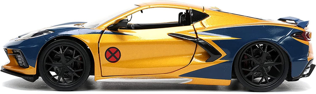 Jada Toys Marvel Wolverine X-Men 1:24 2020 Chevy Corvette Die-Cast Car with 2.75" Wolverine Figure