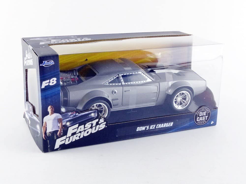Jada Toys Fast & Furious 1:24 Dom's Ice Charger Die-cast Car, Toys for Kids and Adults, Silver (98291)