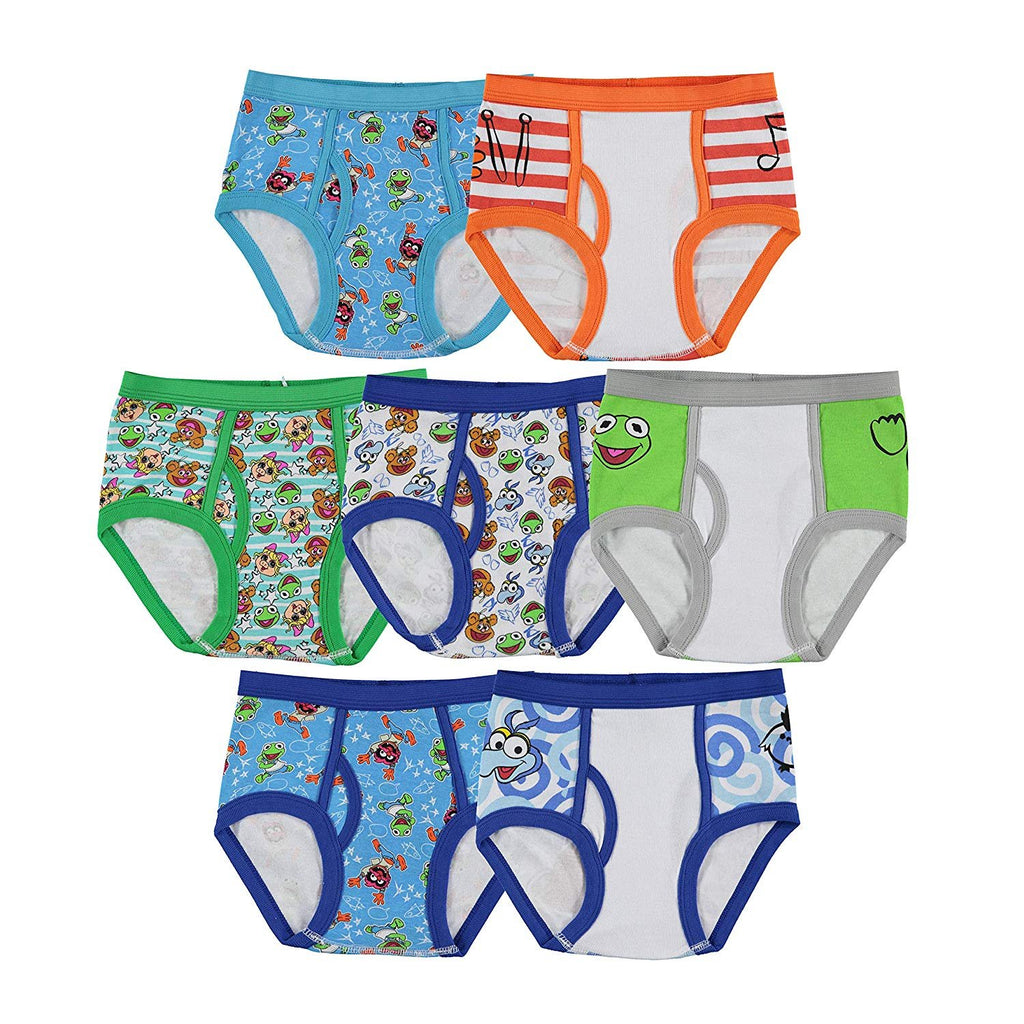 Muppet Babies Boys 7-Pack Underwear Briefs Toddler Little Kid Infant Baby Piggy Kermit Animal Gonzo