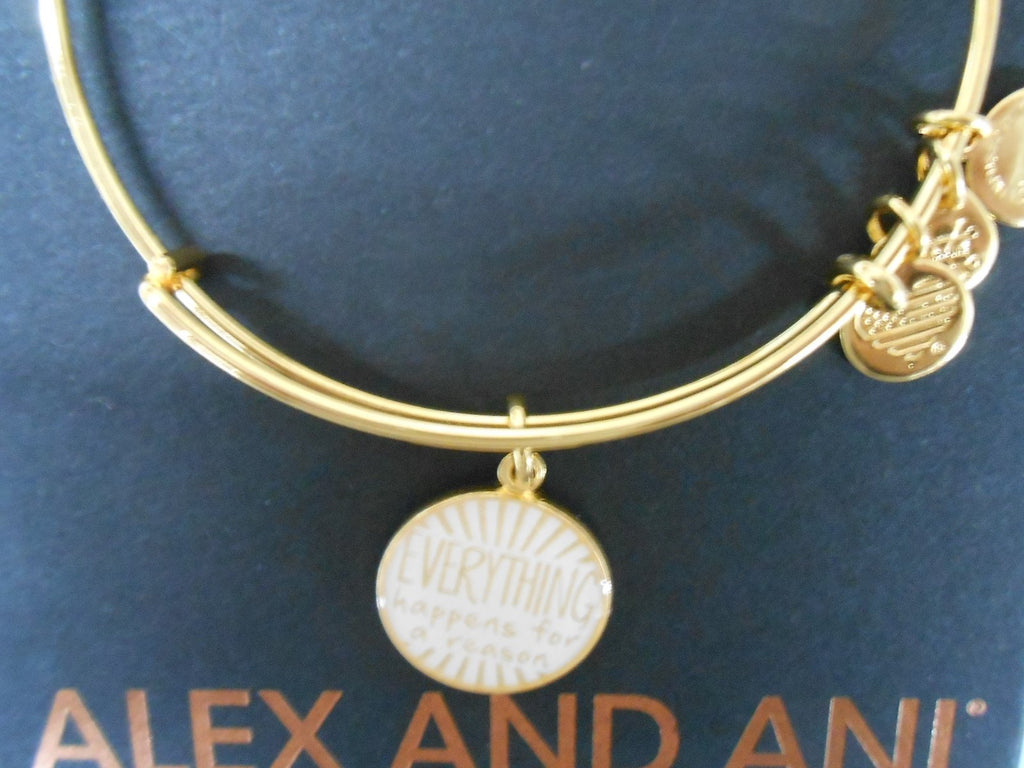 Alex and Ani Words are Powerful "Everything Happens For A Reason" Rafaelian Gold-Tone Bangle Bracelet