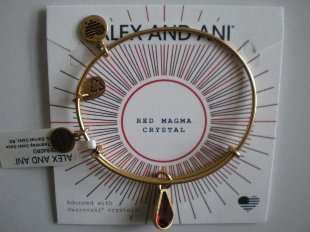 Alex and Ani Womens Swarovski Teardrop Color Code Bangle September/Rafaelian Gold/Sapphire