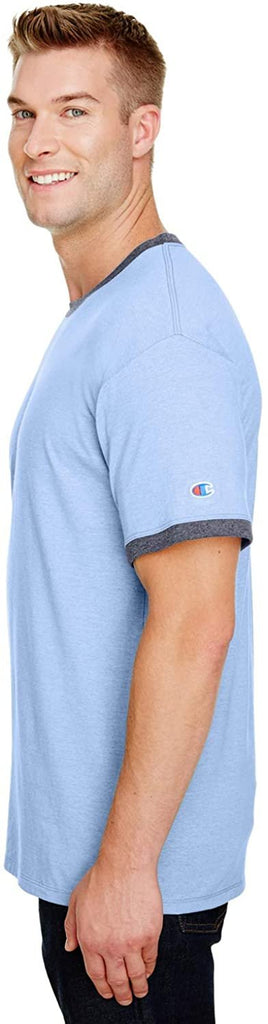Champion - Premium Fashion Ringer T-Shirt - CP65 - S - Light Blue Heather/Navy Heather