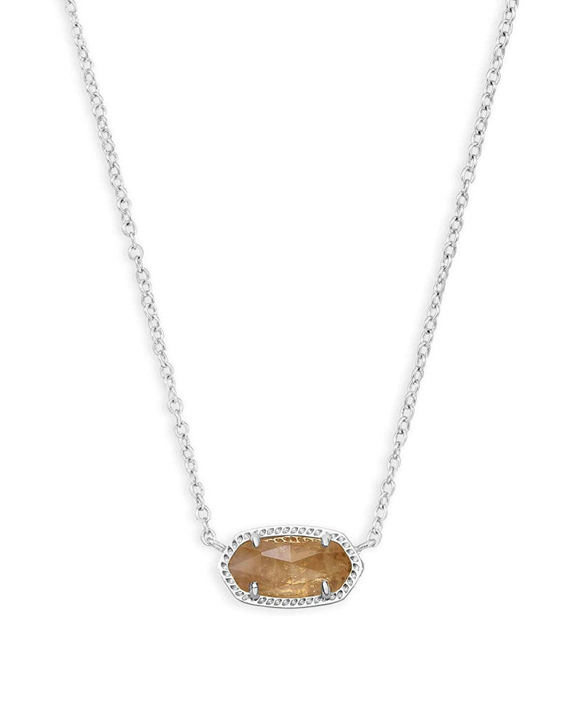 Kendra Scott Elisa Silver Pendant Necklace in Citrine November