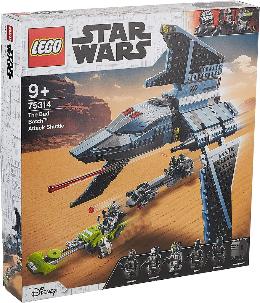 LEGO Star Wars The Bad Batch Attack Shuttle 75314 Awesome Toy with 2 Speeders Minifigures of Bad Batch Clones (969 Pieces)
