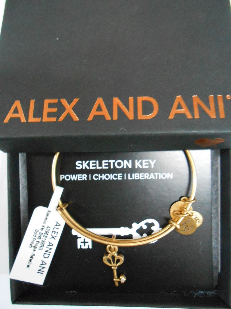 ALEX AND ANI Skeleton Key Bangle Bracelet in Rafaelian Gold